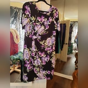 Side ruched floral dress